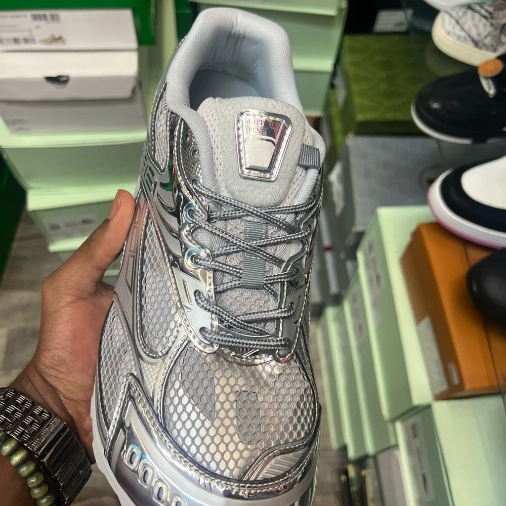 Bottega Veneta | Shoes | Bottega Veneta Silver Sneakers  display picture 1